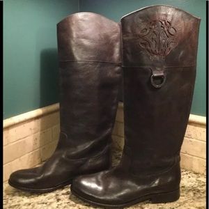 Frye Melissa Brown Leather Tall Riding Boots 8.5